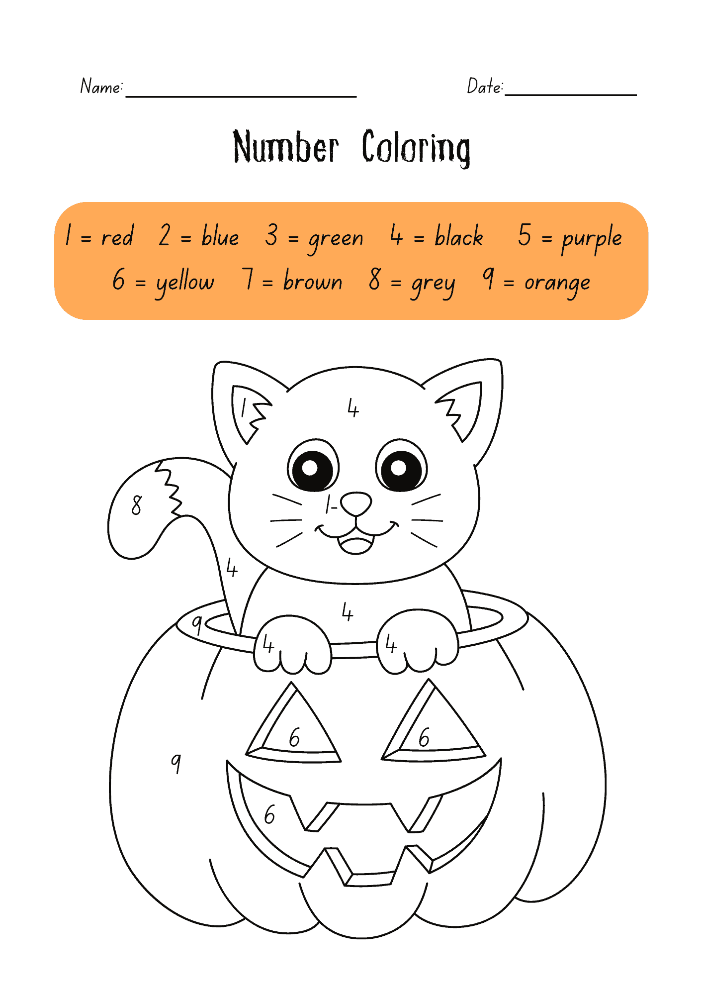 Cat halloween Coloring Pages