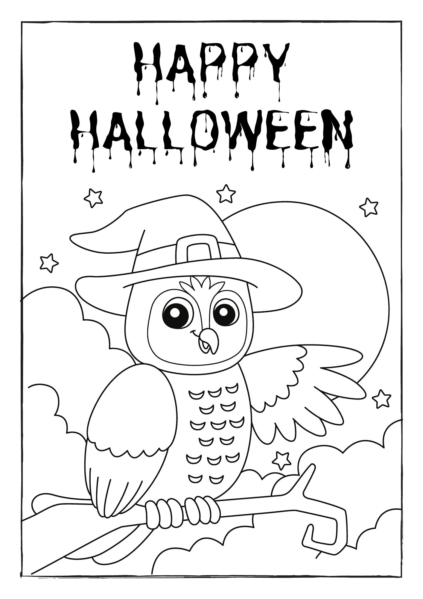 Owl Halloween Coloring Pages