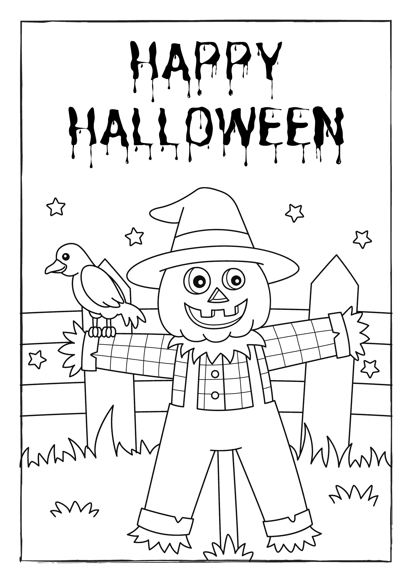 Easy Halloween Coloring Sheet
