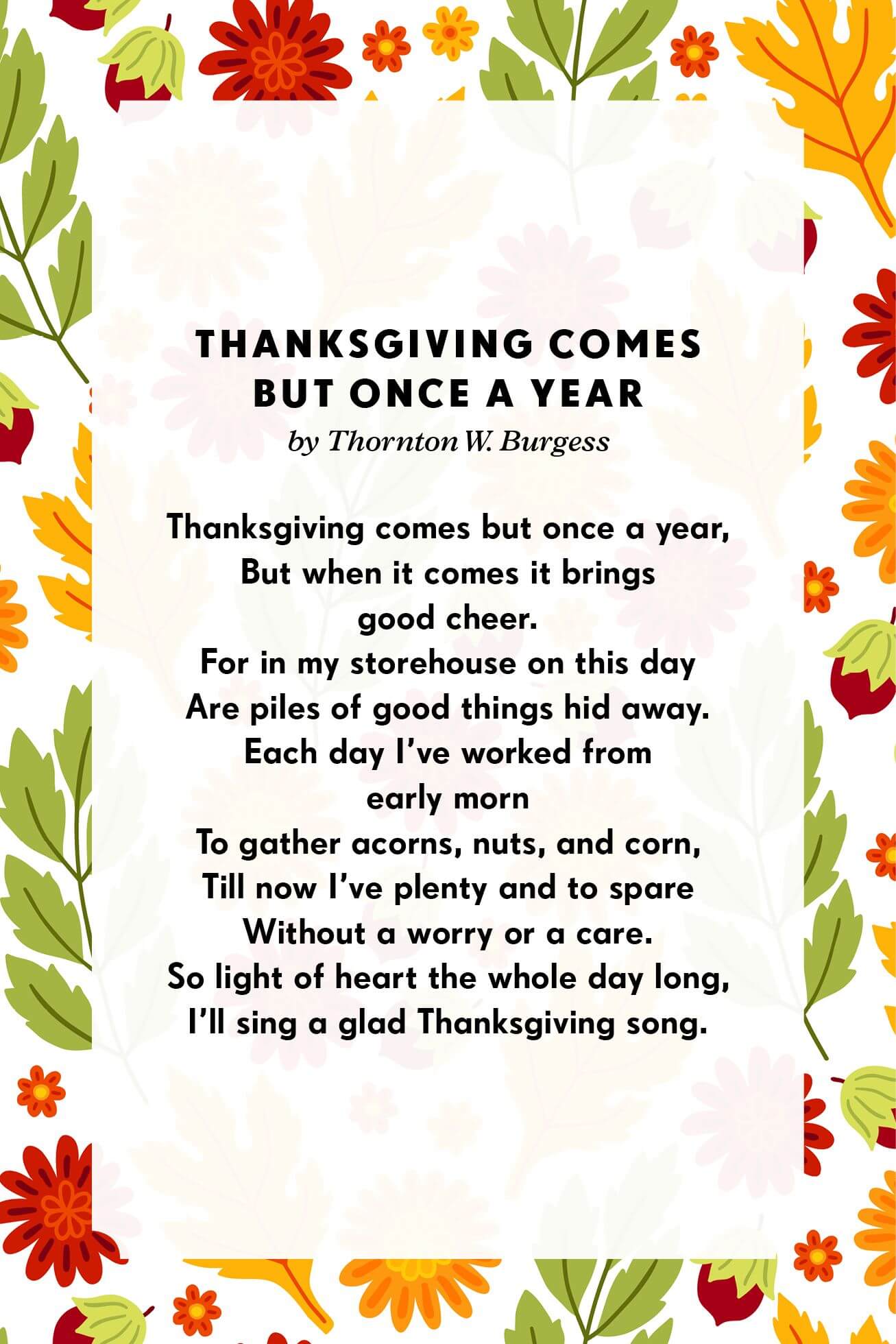 free thanksgiving day poems