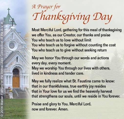 simple thanksgiving day prayers