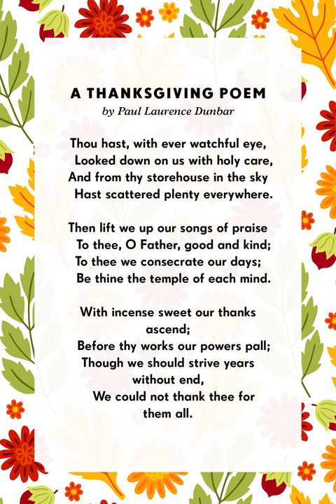 thanksgiving day poems for preschoolers